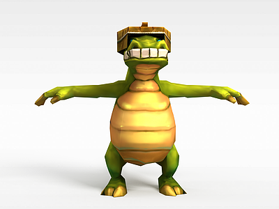 3dQ版小鱼儿与花无缺游戏角色乌龟模型