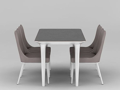 3d现代简约餐桌餐椅模型