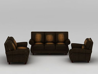 3d现代布艺客厅沙发组合模型