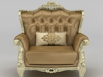 豪华欧式单人沙发模型3d模型