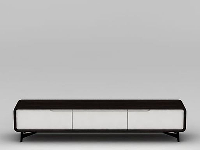 现代黑白拼色电视柜模型3d模型