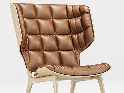3d精美北欧软包单人沙发椅模型