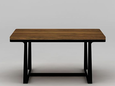 3d现代实木餐桌模型
