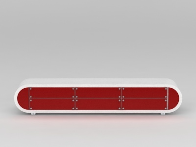 精美红白拼色电视柜模型3d模型