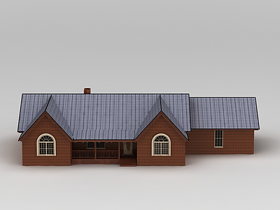 3d欧式木屋别墅模型