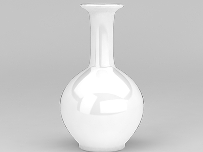 白色陶瓷花瓶模型