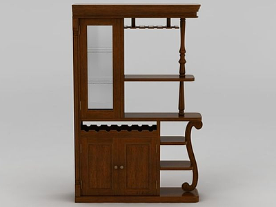 3d现代实木间厅柜模型