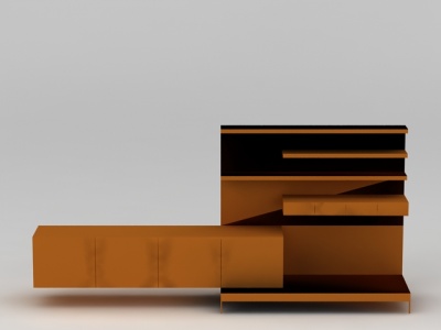 3d现代实木组合电视柜免费模型