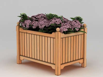 现代实木花坛模型3d模型