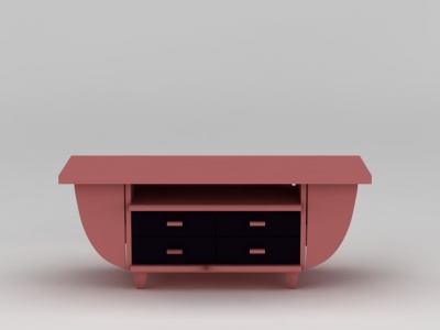 3d现代粉色电视柜免费模型