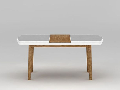 现代实木多功能餐桌模型3d模型