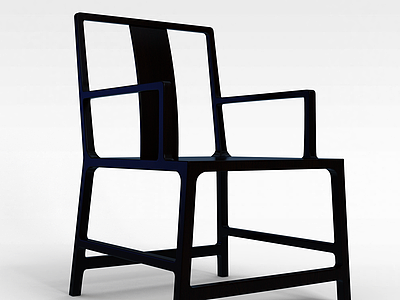 中式实木扶手椅模型3d模型