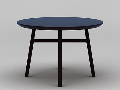 中式实木圆桌模型3d模型
