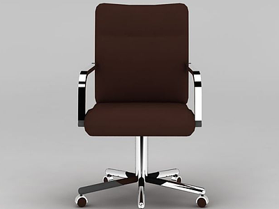 3d现代咖啡色布艺办公椅模型