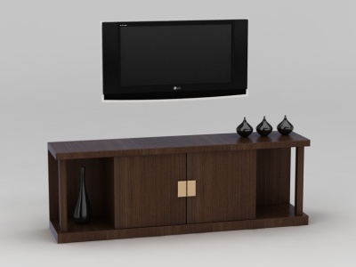3d现代木艺电视柜模型