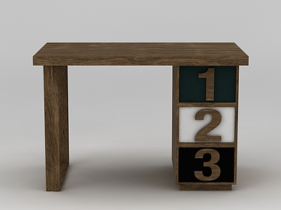 3d现代实木桌子模型