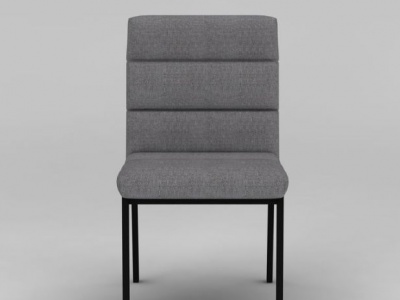3d简约灰色布艺餐椅模型