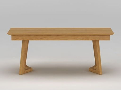 3d简约实木边桌模型