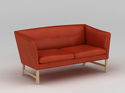 现代红色双人沙发模型3d模型