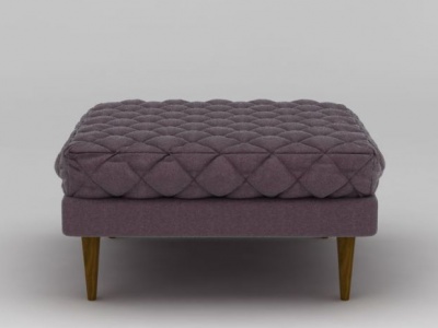 欧式紫色软包沙发凳模型