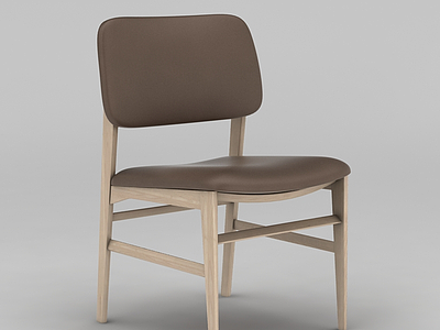 3d现代简约木质椅子免费模型
