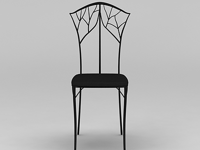3d简约黑色铁艺椅子免费模型