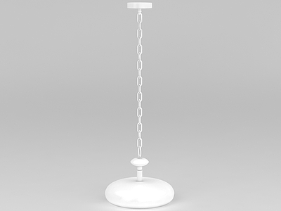 时尚白色球形吊灯模型3d模型