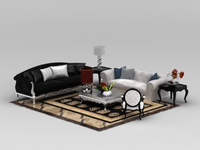 欧式精品组合沙发模型