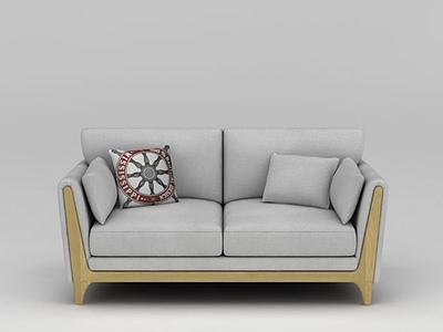 3d客厅布艺双人沙发模型