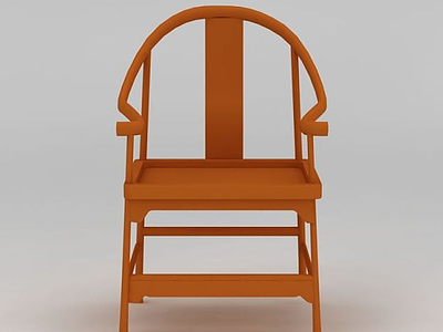 3d中式实木扶手椅子模型