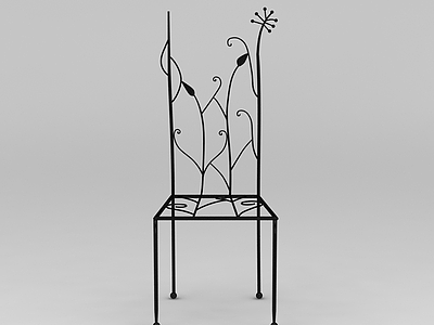 3d铁艺雕花椅子模型