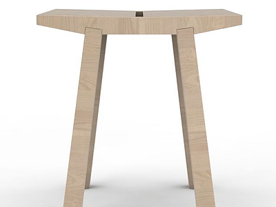 现代简约木凳模型3d模型
