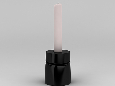 现代黑色陶瓷烛台模型