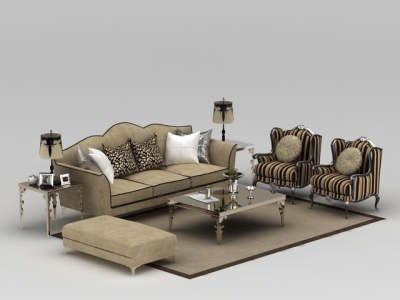 欧式组合沙发模型