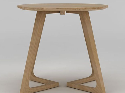 3d现代实木圆桌模型