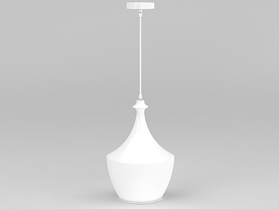 现代简约白色陶瓷吊灯模型3d模型