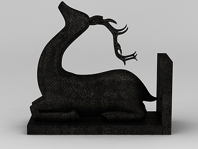 现代黑色麋鹿装饰品模型3d模型