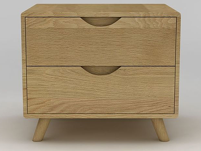 3d现代时尚实木床头柜模型