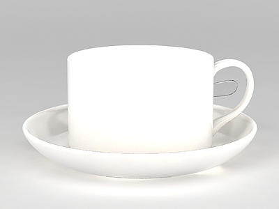 白色陶瓷咖啡杯模型
