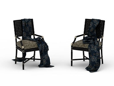 东南亚藤编椅子模型3d模型