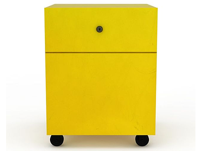3d现代黄色儿童柜子模型