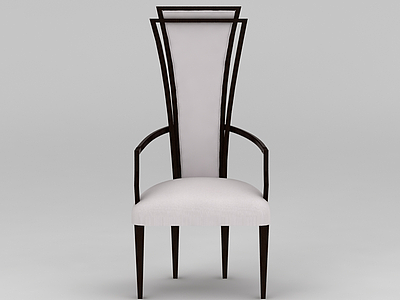 3d简约黑色实木椅模型