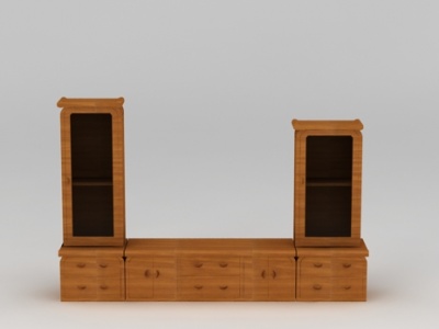 3d中式实木电视柜模型
