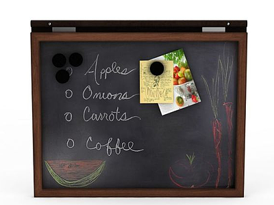 3d菜单小黑板免费模型