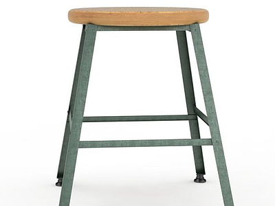 3d简约现代实木吧椅模型