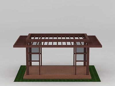 园林景区廊架花架凉亭模型3d模型
