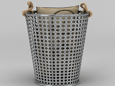 铁艺收纳桶模型3d模型