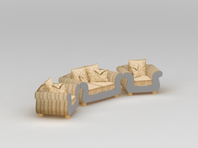 欧式沙发三件套模型3d模型