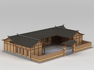 川西民居模型3d模型
