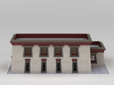 藏式商业建筑模型3d模型